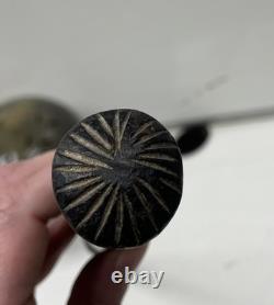 Antique African Malawian Carved Ebony Walking Stick 35 Long
