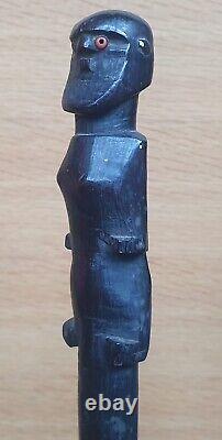 Antique African Staff/Walking Stick. Possibly Zulu Human Figure & double Snake