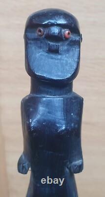 Antique African Staff/Walking Stick. Possibly Zulu Human Figure & double Snake