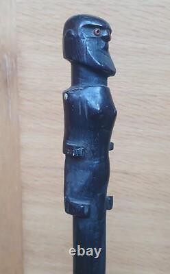 Antique African Staff/Walking Stick. Possibly Zulu Human Figure & double Snake