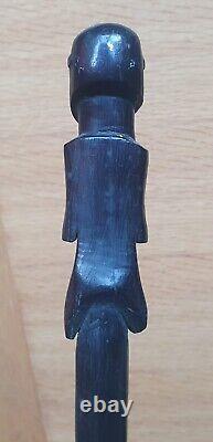 Antique African Staff/Walking Stick. Possibly Zulu Human Figure & double Snake