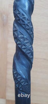 Antique African Staff/Walking Stick. Possibly Zulu Human Figure & double Snake