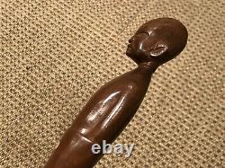 Antique African Tribal Carved Wood Walking Stick / Staff, 97.5cm