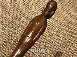 Antique African Tribal Carved Wood Walking Stick / Staff, 97.5cm