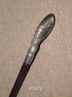 Antique African Walking Stick/Cane With Bovine Horn Carved Tribal Woman Top 83cm