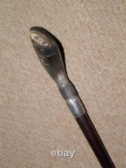 Antique African Walking Stick/Cane With Bovine Horn Carved Tribal Woman Top 83cm