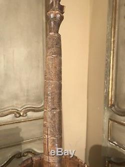 Antique African wood cane walking stick carved with figures 1880 Rare Spiritual