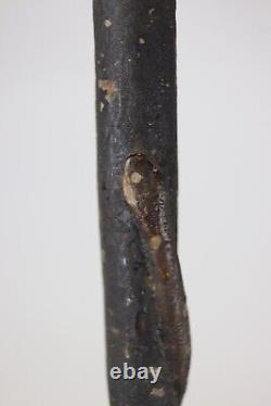 Antique American Folk Art Carved Painted Wooden Snake Cane Walking Swagger Stick