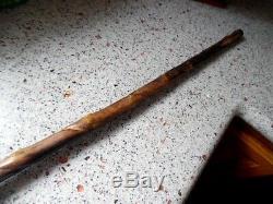 Antique Americana 1831 hand engraved and carved walking stick cane. W. William