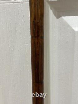 Antique Antler Handle Walking Stick Carved Naive Man with Long Nose Cane