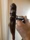 Antique Art deco Carved Erotic Woman Ebony Walking Stick Handle. Silver 1918rare