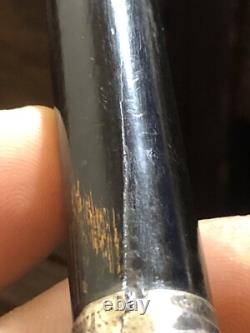 Antique Art deco Carved Erotic Woman Ebony Walking Stick Handle. Silver 1918rare