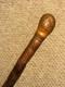 Antique Asian Oriental All Carved Bamboo Walking Stick Cane Root Ball Top