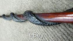 Antique Australian Queensland Carved Snake Walking Stick Cane Stockman Craft