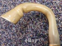 Antique BRIGG Walking Stick Gold Plate Collar And Hand-Carved Horse Leg Handle