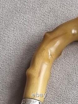 Antique Bamboo Chinese Carved Walking Stick Handle