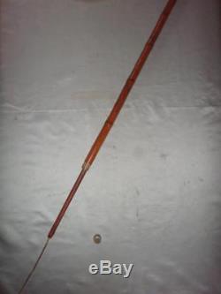 Antique Bamboo Chinese Carved Walking Stick With Concealed Fishing Rod