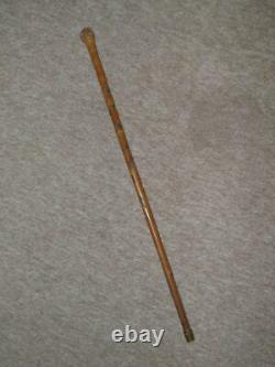 Antique Bamboo Military Japanese Carved Entangled Snake Swagger Stick 65cm