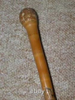 Antique Bamboo Military Japanese Carved Entangled Snake Swagger Stick 65cm