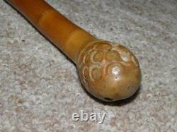 Antique Bamboo Military Japanese Carved Entangled Snake Swagger Stick 65cm