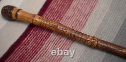 Antique Bamboo Samurai hand-carved walking cane Meiji