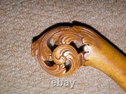Antique Batavian Unusual Walking Stick Intricate Hand-Carved Floral Handle