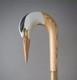 Antique Beautiful Heron bird wooden walking cane walking stick hand carved Gift