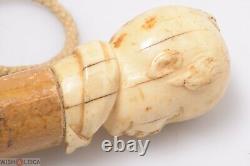 Antique Cane Walking Stick Chinese Man Bust Carved Pommel