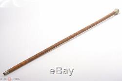 Antique Cane Walking Stick Very Nice Hand Carved Shaft & Silver Knob 90cm, 35.5