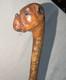 Antique Carved Cane Walking Stick Boxer Bulldog with Brass Band