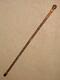 Antique Carved Chinese Walking Stick With Mother of Pearl & Silver Plaque 82cm