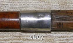 Antique Carved Dragon Glass Eyes Bamboo Walking Stick Cane Silver Hallmarks 1928