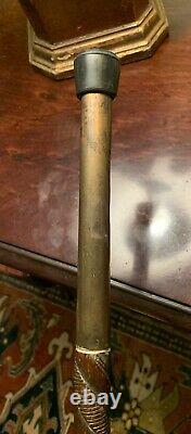 Antique Carved Folk Art Cane Walking Stick Woman withBasket 19th Century Figural