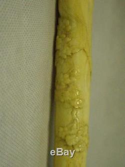 Antique Carved Handle Top Bamboo Dress Cane By Brigg- Bird & Blossoms