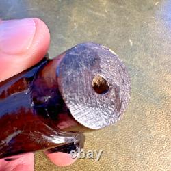 Antique Carved Mahogany Walking Stick Cane Pointer Dog Head Victorian Edwardian