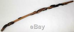 Antique Carved Primitive Folk Art Diamond Willow Walking Stick Cane Lot #1