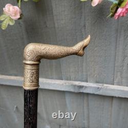 Antique Carved Woman Leg Fancy Fashion Walking Stick/Cane Length 92 cm