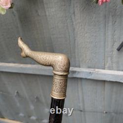 Antique Carved Woman Leg Fancy Fashion Walking Stick/Cane Length 92 cm