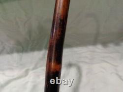 Antique Carved Wood Dog Head Walking Stick, Cane, Primitive