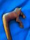 Antique Carved Wood Horse Cane Walking Stick VTG Art Deco Rare 37