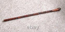 Antique Chinese Carved Bamboo Root Wood Walking Cane in Good Used Condition