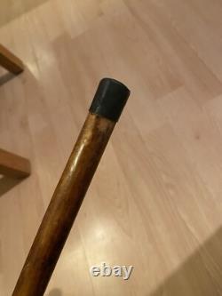 Antique Chinese Dragon Chasing Flaming Pearl Relief Hand Carved Walking Stick