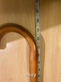 Antique Chinese Dragon Chasing Flaming Pearl Relief Hand Carved Walking Stick