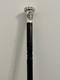Antique Chinese Sliver Topped Walking Cane Silver Marks KW & Wood Carved Shaft