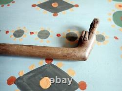 Antique Corfu Olivewood Walking Stick Cane Kerkura Hand carved Hand Olive