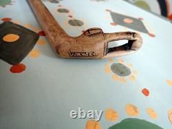 Antique Corfu Olivewood Walking Stick Cane Kerkura Hand carved Hand Olive