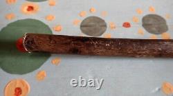 Antique Corfu Olivewood Walking Stick Cane Kerkura Hand carved Hand Olive