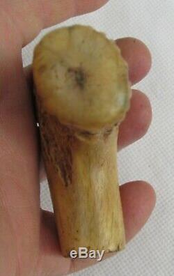 Antique Deer Stag Horn Walking Stick Handle Hand Carved Fat Boy Flirty Eyes