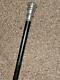 Antique Dress Cane with Hand Carved Silver Top London 1883 & Ebony Shaft