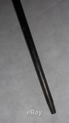 Antique Ebonised Walking Stick -Detailed Carved Antler Handle'Frederick Bailey